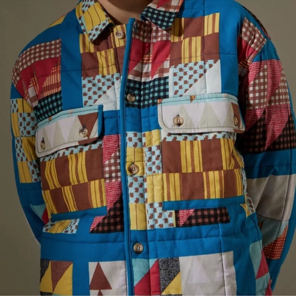 Urban Outfitters Rainbow Vintage/Retro Patchwork Quilt Shirt Jacket - Picture 2 of 9